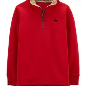 Carter's Red Pullover with Cream Sherpa Collar